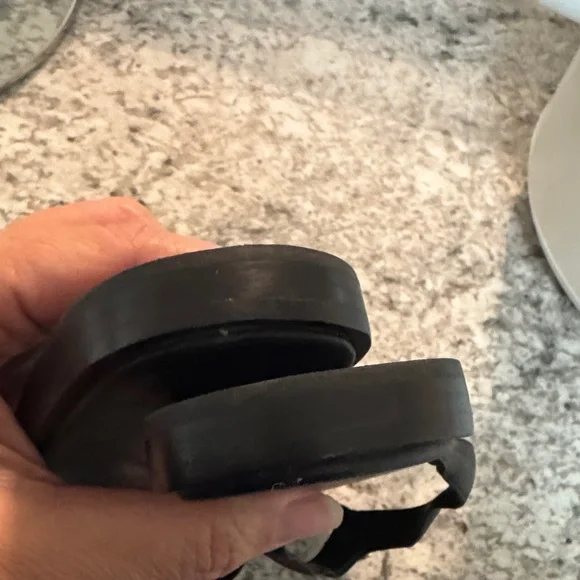 Tory Burch Black Flip Flops with Gold Emblem - Picture 6 of 7